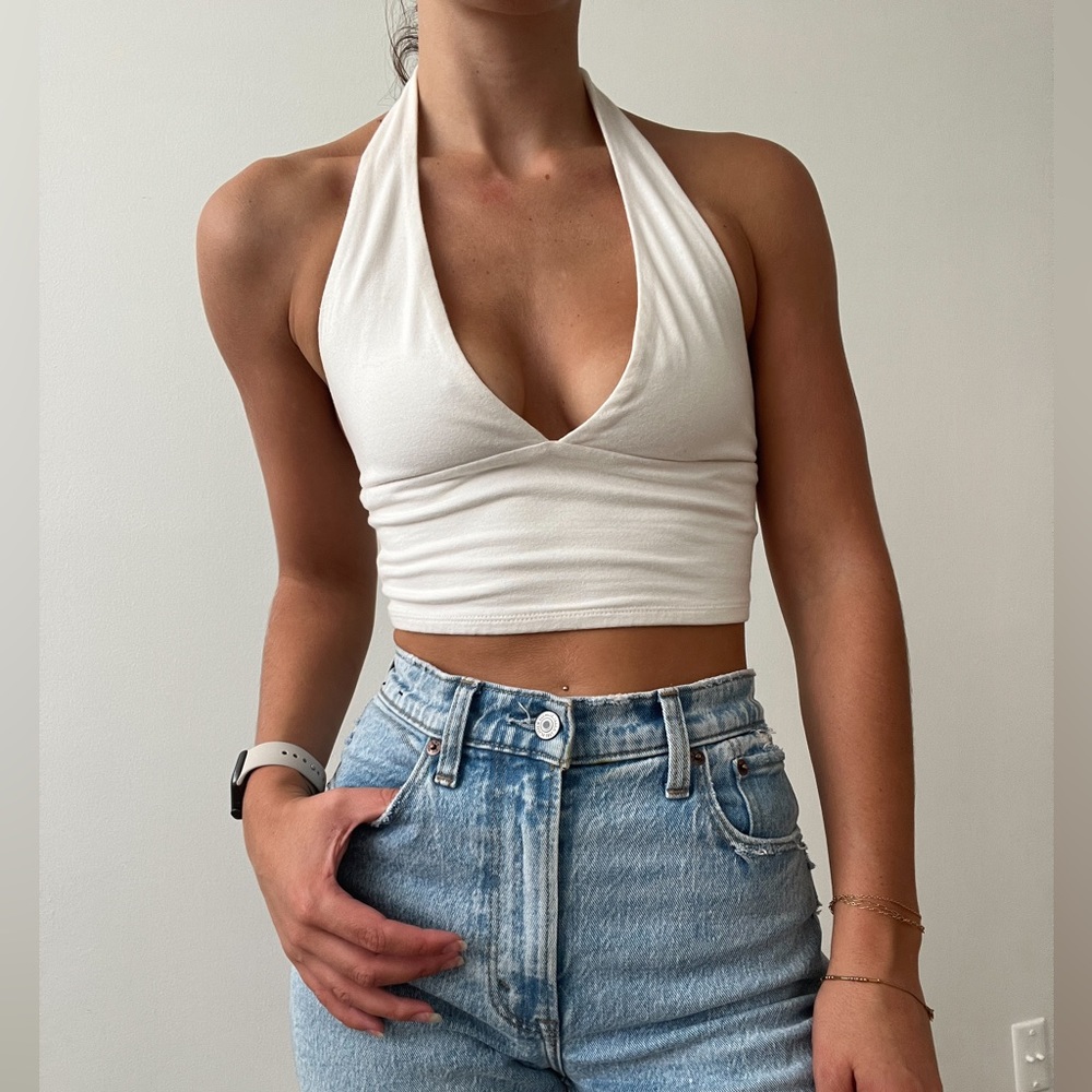 White Garage Halter Top 🤍🤍